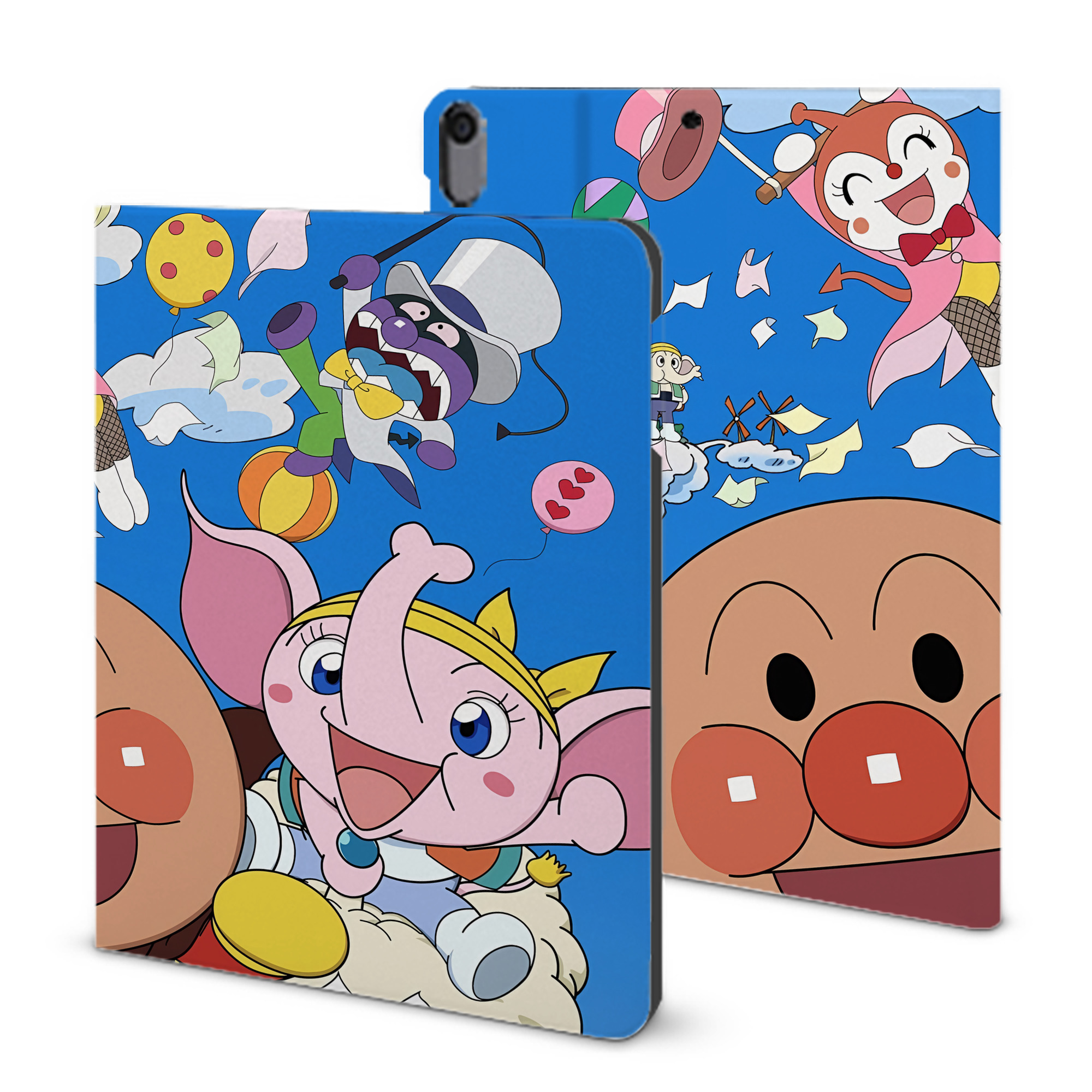 （画像用） アンパンマン Anpanman IPad ケース ブック型 PUレザー TPU 耐衝撃 軽量 薄型 ペン収納なし 全面保護 IPad 各モデル対応